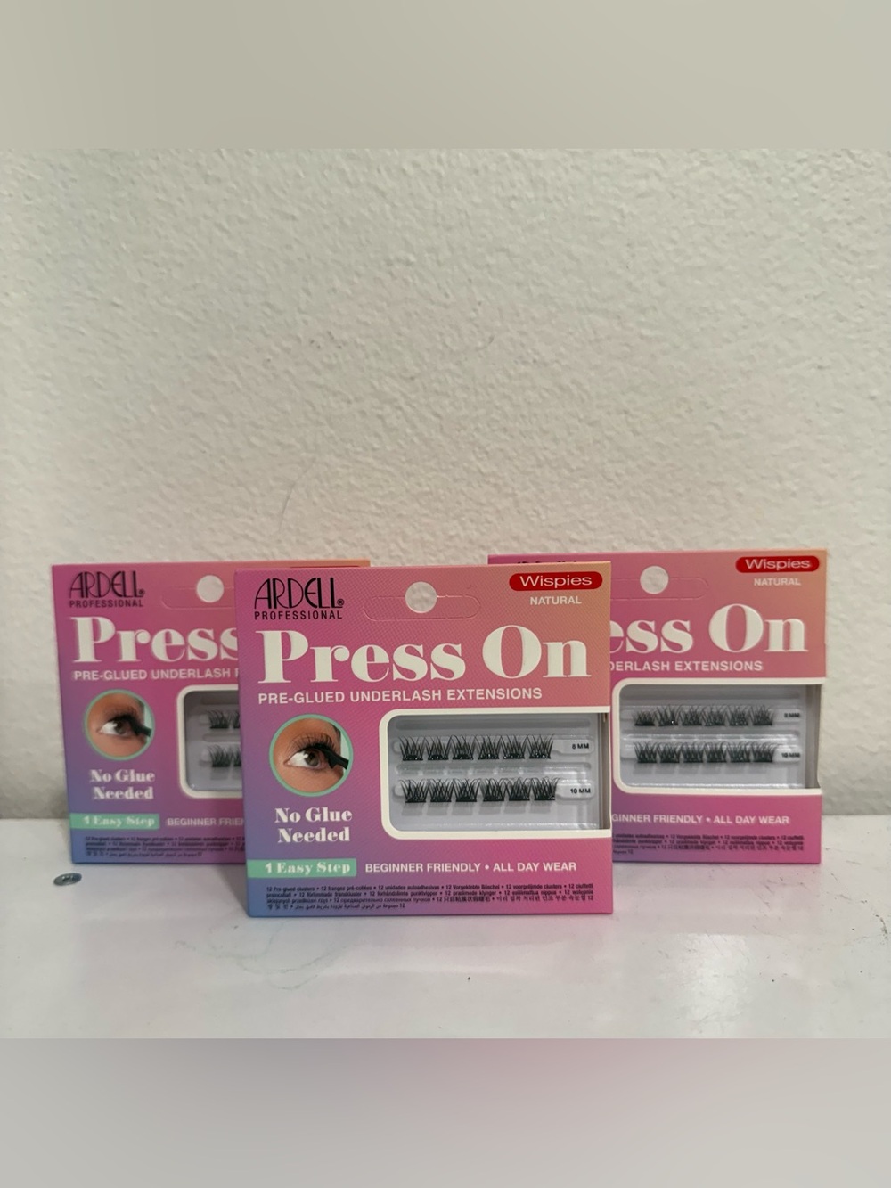 Ardell Press On Pre-glued Underlash Extensions Wispies Natural 3 Pack